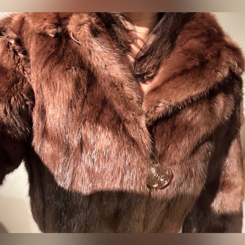 Vintage Fur Coat Cropped Jacket Mob Wife Luxury Avant Garde Designer Retro Chic